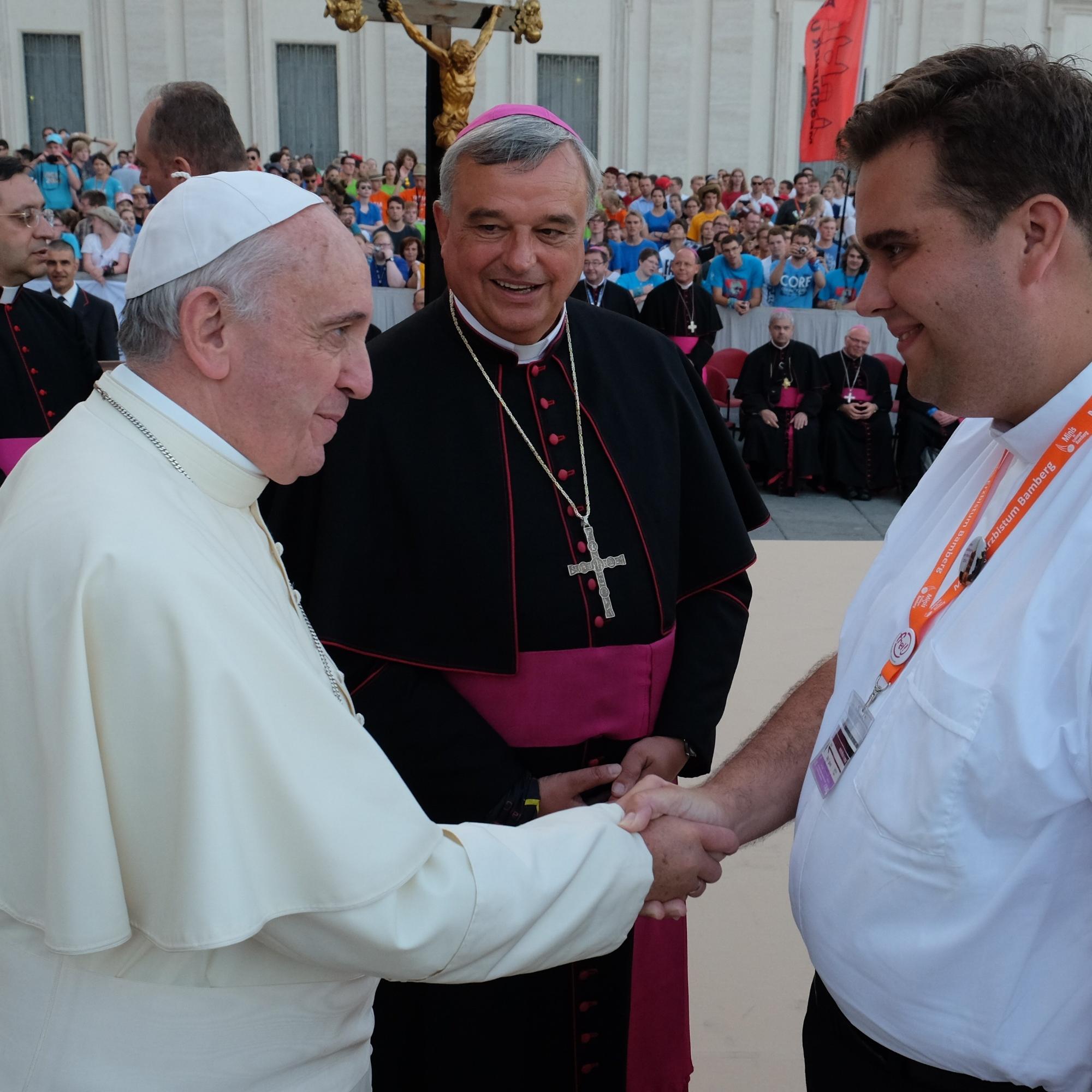 Pfarrer Pötzl bei der Papstaudienz in Rom